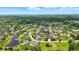 A scenic aerial view reveals a neighborhood with lush landscaping, serene ponds, and meticulously maintained homes at 7116 Trail Ridge Ln, Indianapolis, IN 46259