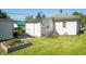 Spacious backyard with a garden bed and a well-maintained lawn; perfect for outdoor activities at 829 Waldemere Ave, Indianapolis, IN 46241