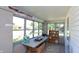 Bright sunroom with large windows, painted brick walls, and a potting station; ideal for plants at 829 Waldemere Ave, Indianapolis, IN 46241