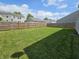 Spacious backyard featuring a lush lawn, and a privacy fence perfect for entertaining at 10836 Zimmerman Ln, Indianapolis, IN 46231