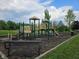 Community playground featuring slides, play structures, and benches with a lush green surround at 10836 Zimmerman Ln, Indianapolis, IN 46231