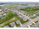 A wide shot of a residential community with houses, lawns and streetscapes at 10993 Liberation Trce, Noblesville, IN 46060
