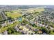 Neighborhood aerial view showcases the home's location within a well-planned community with nearby green spaces at 12331 Chiseled Stone Dr, Fishers, IN 46037