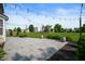 Stamped concrete patio with string lights creates a charming backyard space for outdoor relaxation and entertaining at 12331 Chiseled Stone Dr, Fishers, IN 46037