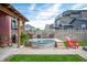 Relaxing backyard featuring a metal pool, comfortable seating, and well-manicured lawn at 1310 Olive St, Indianapolis, IN 46203