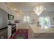 Bright kitchen featuring a large island, stainless steel appliances, hexagonal backsplash, and ample cabinet space at 13244 Snow Owl Dr, Carmel, IN 46033
