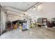 A spacious garage showcases ample storage, parking, and functional workspace at 1340 Apache Trl, Martinsville, IN 46151