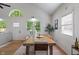Spacious dining room featuring a vaulted ceiling, large windows, and stylish wooden table at 1802 E 66Th St, Indianapolis, IN 46220