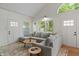 Comfortable living area with large sectional sofa, vaulted ceiling, and natural light from large windows at 1802 E 66Th St, Indianapolis, IN 46220