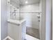 Modern bathroom with tiled shower and glass door at 18230 Sandy Cove Ln, Westfield, IN 46074