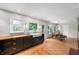 Bright kitchen area with an apron sink, butcher block counters, and a dining space at 2120 Wynnedale Rd, Indianapolis, IN 46228