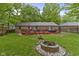 Spacious backyard with a fire pit, a large deck, and lush greenery offers a relaxing outdoor space at 2397 Lincoln Dr, Cicero, IN 46034