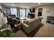Spacious carpeted living room featuring neutral colors and plenty of natural light at 2911 W Hawanian Ln, Monrovia, IN 46157