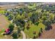 Expansive aerial view of the property, showcasing lush landscaping and serene surroundings at 2956 N 700 E, Franklin, IN 46131