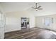 Open-concept living room leading to the dining room, featuring hardwood floors at 2956 N 700 E, Franklin, IN 46131
