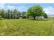 Expansive backyard with lush green lawn, mature trees, shed, and ample space for recreation at 3631 S 450 E, Whitestown, IN 46075