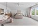 This bedroom offers a pink color palette and lots of natural light at 4428 Maldenhair Dr, Indianapolis, IN 46239