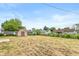Spacious backyard with freshly seeded lawn, shed and fence at 521 Sunset Dr, Edinburgh, IN 46124