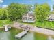 Stunning waterfront home with a private dock and swimming pool surrounded by lush landscaping at 5786 E Fall Creek Pkwy N Dr, Indianapolis, IN 46226