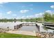 Private boat dock with stunning views of the lake at 5786 E Fall Creek Pkwy N Dr, Indianapolis, IN 46226
