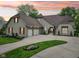 Charming home featuring a well-lit two-car garage, elegant landscaping, and an expansive driveway at 5786 E Fall Creek Pkwy N Dr, Indianapolis, IN 46226