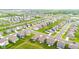 Expansive aerial shot of the community, revealing a harmonious layout with green spaces and diverse home designs at 6609 Dunkirk Dr, McCordsville, IN 46055