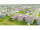 Birds-eye view of the neighborhood with colorful homes, manicured lawns, and well-planned street layout at 6609 Dunkirk Dr, McCordsville, IN 46055