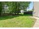 Spacious backyard showing a lush lawn, privacy fence, and mature landscaping at 8354 Fieldfare Way, Indianapolis, IN 46237