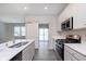 Modern kitchen with white cabinetry, stainless steel appliances, and gas range at 9604 Beckett St, Avon, IN 46123