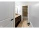 Bathroom with double vanity, granite countertops, and tiled shower/tub enclosure at 13300 Fairwood Dr, McCordsville, IN 46055