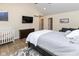 The bright main bedroom features an ensuite bathroom, a crib and a dresser at 13300 Fairwood Dr, McCordsville, IN 46055