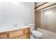 This bathroom features a shower/tub combo and a vanity sink at 1497 Clinton St, Noblesville, IN 46060