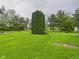 Large green backyard showcasing mature trees, providing shade and privacy for outdoor activities at 1520 E Kirk St, Muncie, IN 47303