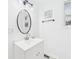 Bathroom includes modern vanity and a decorative light fixture at 1520 E Kirk St, Muncie, IN 47303