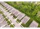 An aerial view highlights the orderly layout and landscaping of this residential neighborhood at 16573 Cava Dr, Fishers, IN 46037