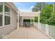Enjoy the back patio with sunshade, great for outdoor seating and entertaining at 16573 Cava Dr, Fishers, IN 46037