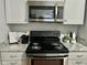 Modern kitchen featuring gray cabinets, granite countertops, and stainless steel appliances at 1661 S Talbott St, Indianapolis, IN 46225