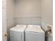 Bright laundry room with white washer, dryer and wire shelving at 1661 S Talbott St, Indianapolis, IN 46225