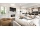 Cozy living room with fireplace, large windows, and stylish decor at 2037 Stanhope St, Carmel, IN 46032