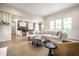 Bright living room features an open floor plan, hardwood floors, and large windows at 2037 Stanhope St, Carmel, IN 46032