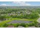 Breathtaking aerial view of a community surrounded by tranquil ponds and lush greenery, creating a picturesque landscape at 3744 Abney Point Dr, Carmel, IN 46077