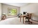 Bright office space with a large window, desk, and comfortable seating at 3823 Brigade Cir, Carmel, IN 46032