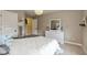 Bedroom with modern furnishings, a white dresser, and a full bed at 4061 Secretariat Ln, Bargersville, IN 46106