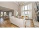 Spacious living room with vaulted ceilings and a view into the dining area at 4061 Secretariat Ln, Bargersville, IN 46106