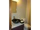 Bathroom featuring a unique black vessel sink, granite countertop, and modern fixtures at 4288 Silver Hill Dr, Greenwood, IN 46142