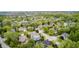 Beautiful aerial shot of a lush residential neighborhood with manicured lawns and inviting homes, some featuring private pools at 434 Sheffield Ct, Carmel, IN 46032
