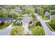 A neighborhood with a variety of homes, mature trees, and well-maintained streets, as seen from above at 434 Sheffield Ct, Carmel, IN 46032