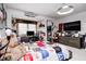 Eclectic bedroom featuring a cozy bed, desk area, and many personal touches with bright, natural light at 434 Sheffield Ct, Carmel, IN 46032