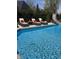 Backyard pool featuring lounge chairs, slide, and well-maintained landscaping at 434 Sheffield Ct, Carmel, IN 46032
