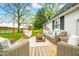 Relaxing deck with comfortable seating and outdoor views at 5335 W 550 S, Trafalgar, IN 46181